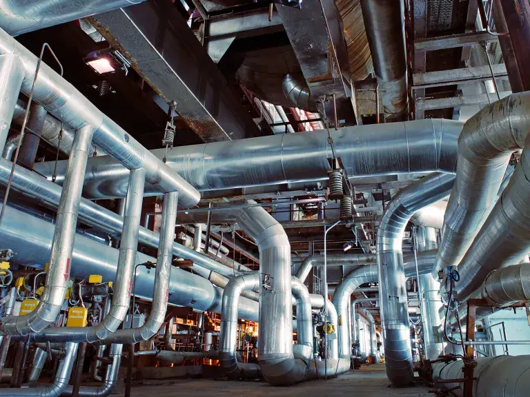 Industrial zone, Steel pipelines and valves