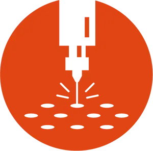 Laser Drilling Icon Orange