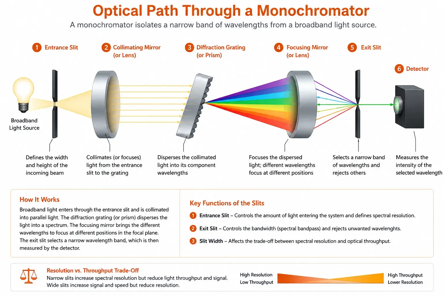 Diagram of Optical Path Through a Monochromator