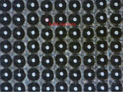 Typical CTC filter with arrays containing up to 250 million holes
